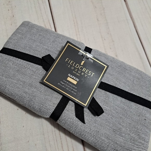 Fieldcrest Luxury Linen and Cotton Blend Napkin 4 Pack - Picture 1 of 9